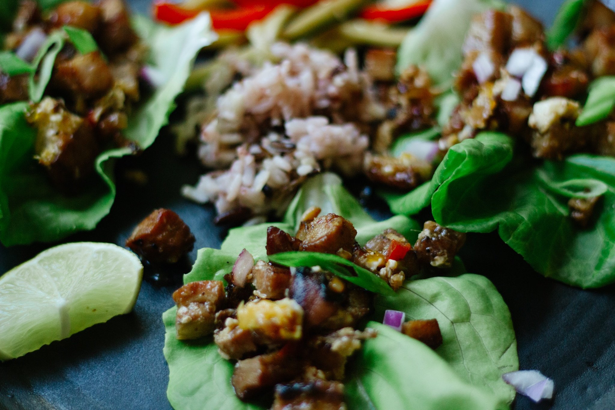 pork sisig lettuce wrap