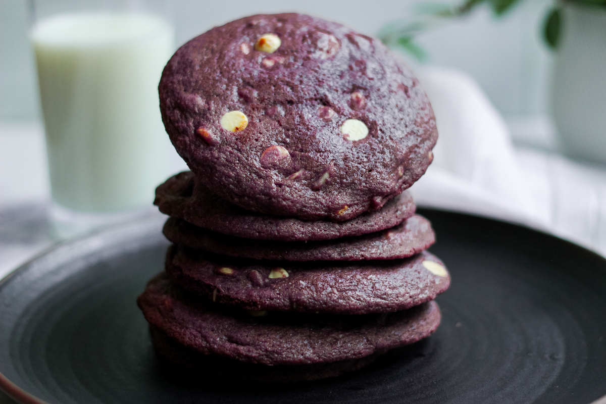 ube cookies with white chocolate