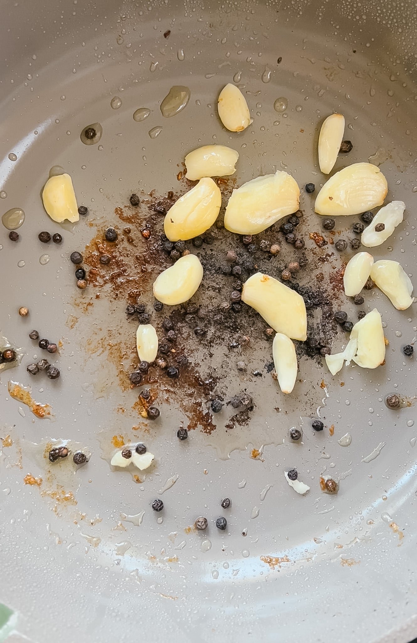 whole garlic and peppercorns