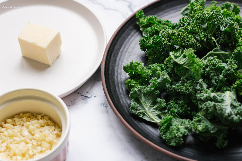 braised kale ingredients