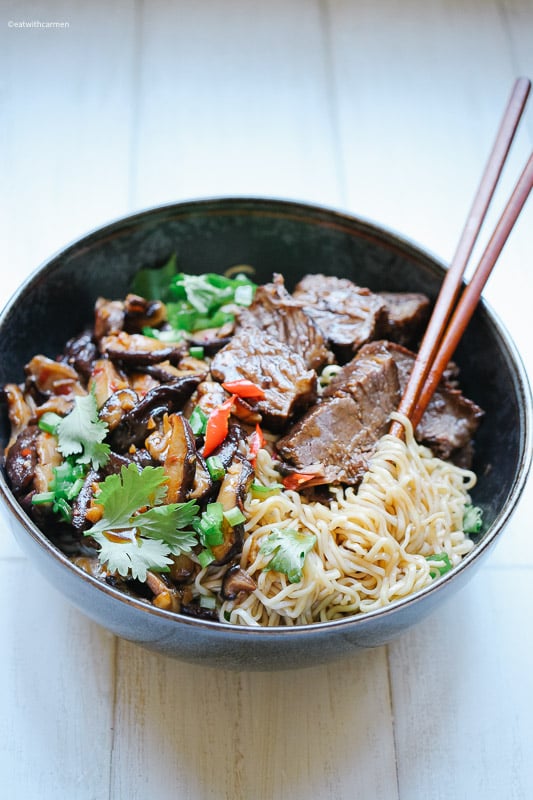 boneless short ribs with noodles