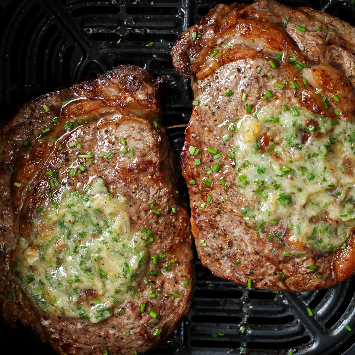 Ribeye Steak Recipe with Garlic Butter in Air Fryer