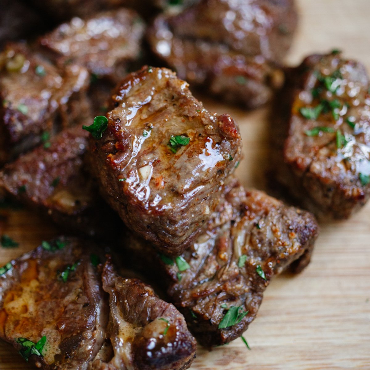air fryer steak bites with cowboy butter