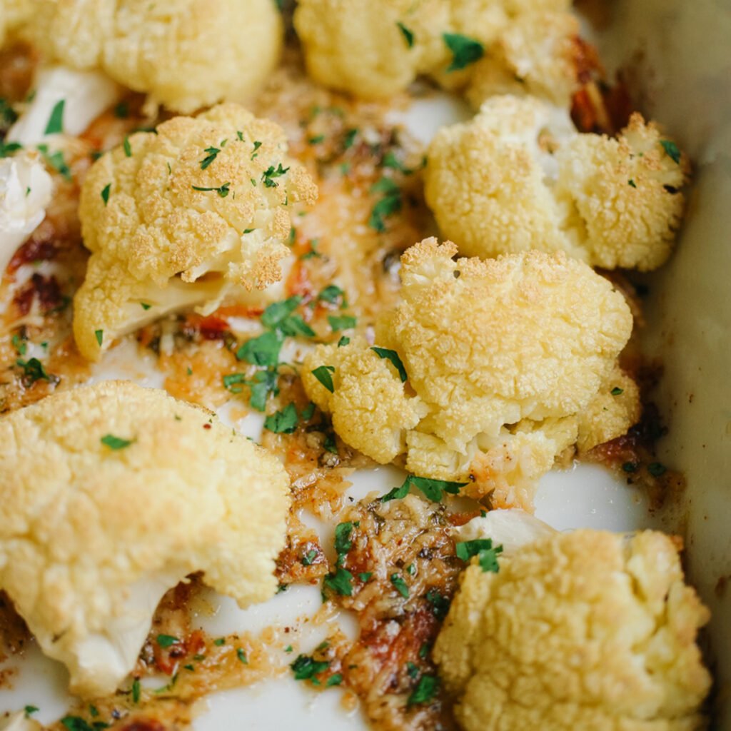 roasted parmesan crusted cauliflower