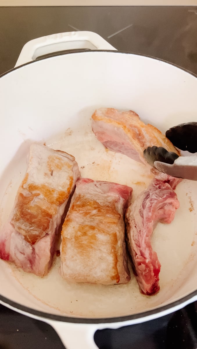 brown pork ribs