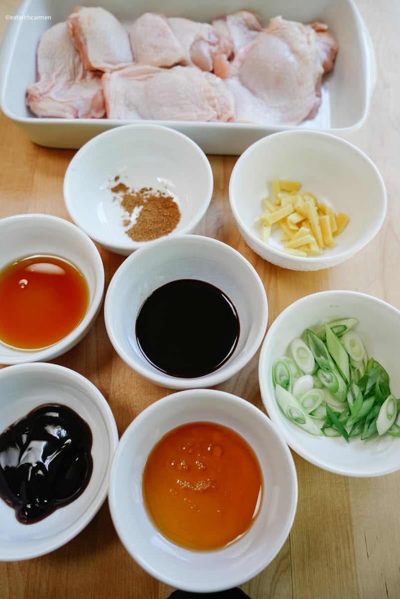 ingredients for ginger honey chicken
