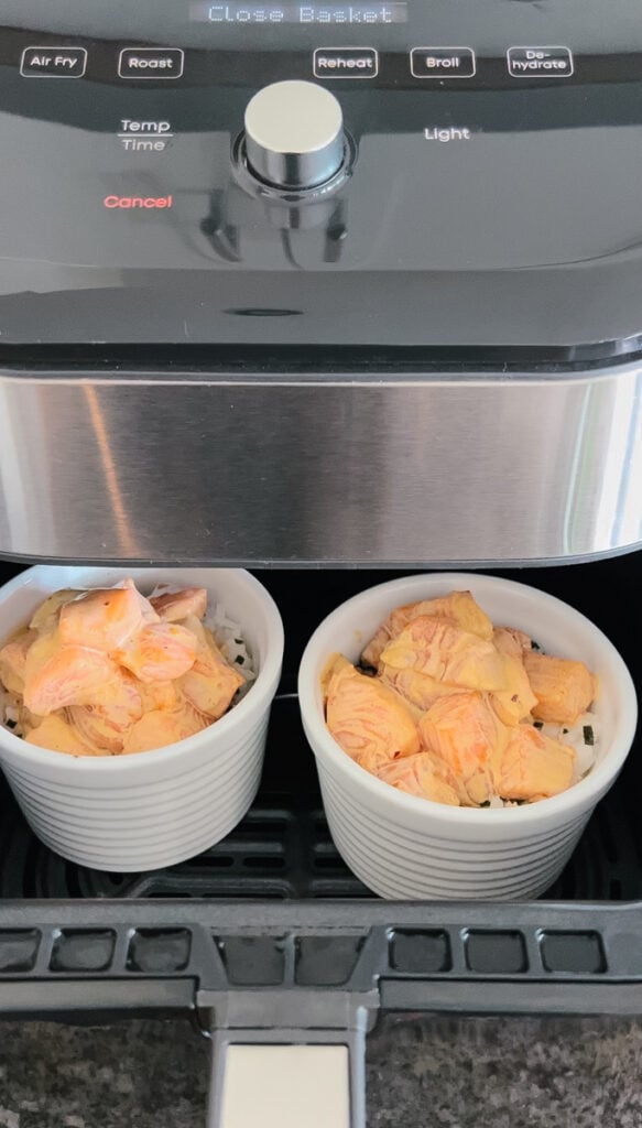 air fry salmon sushi cups