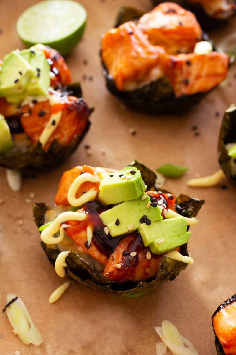 salmon sushi bake cups