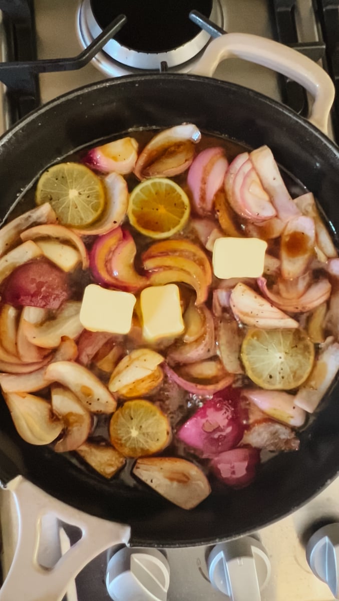 add butter to emulsify the sauce