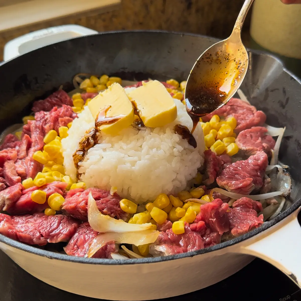 how to make beef pepper rice