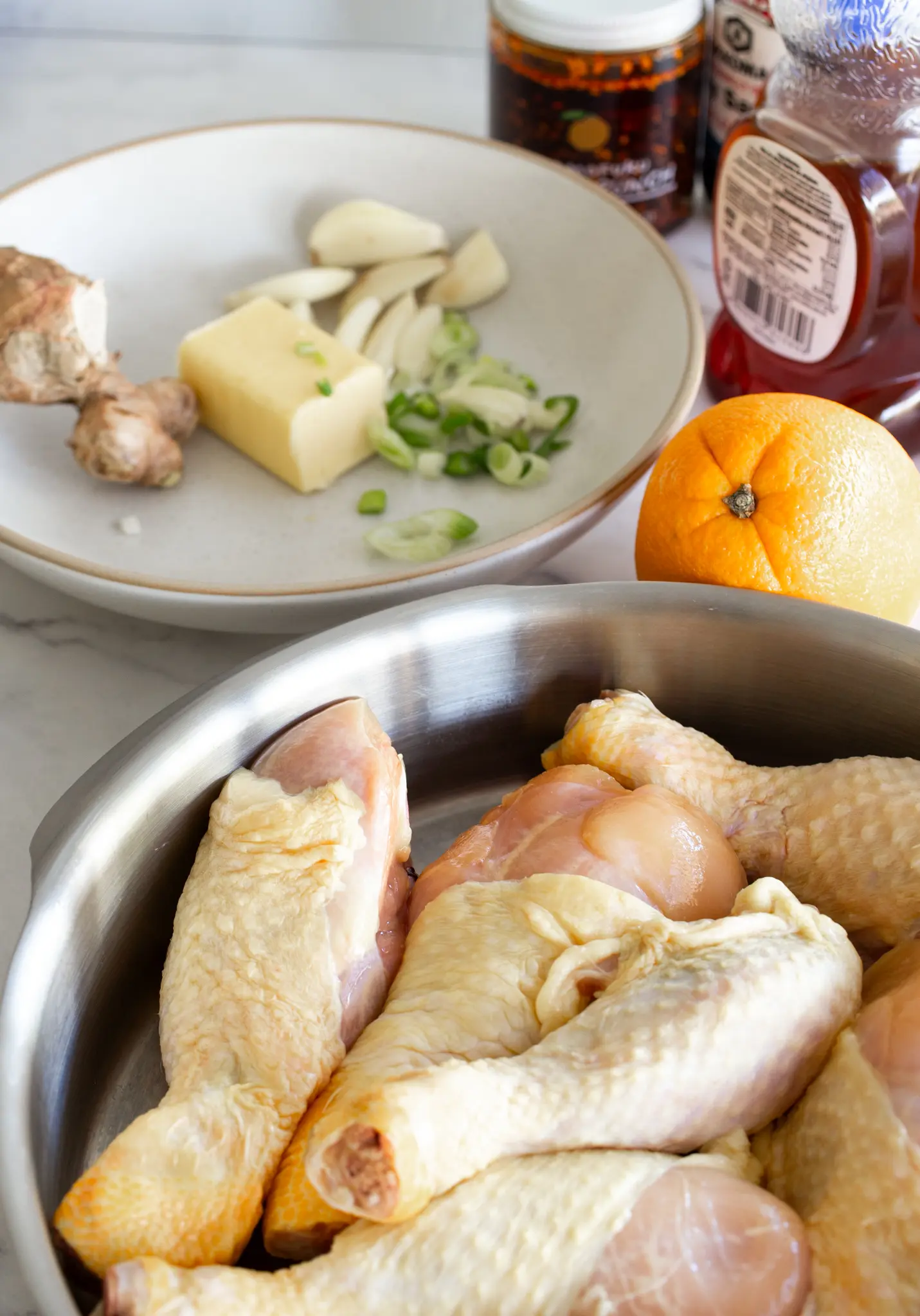 Orange Ginger Glazed Air Fryer Chicken Drumsticks Ingredients
