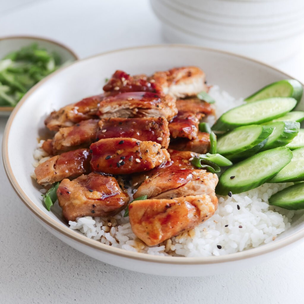quick teriyaki chicken rice bowl