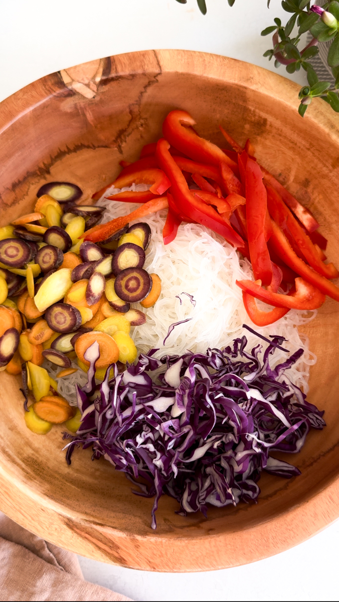 assemble the spring roll salad
