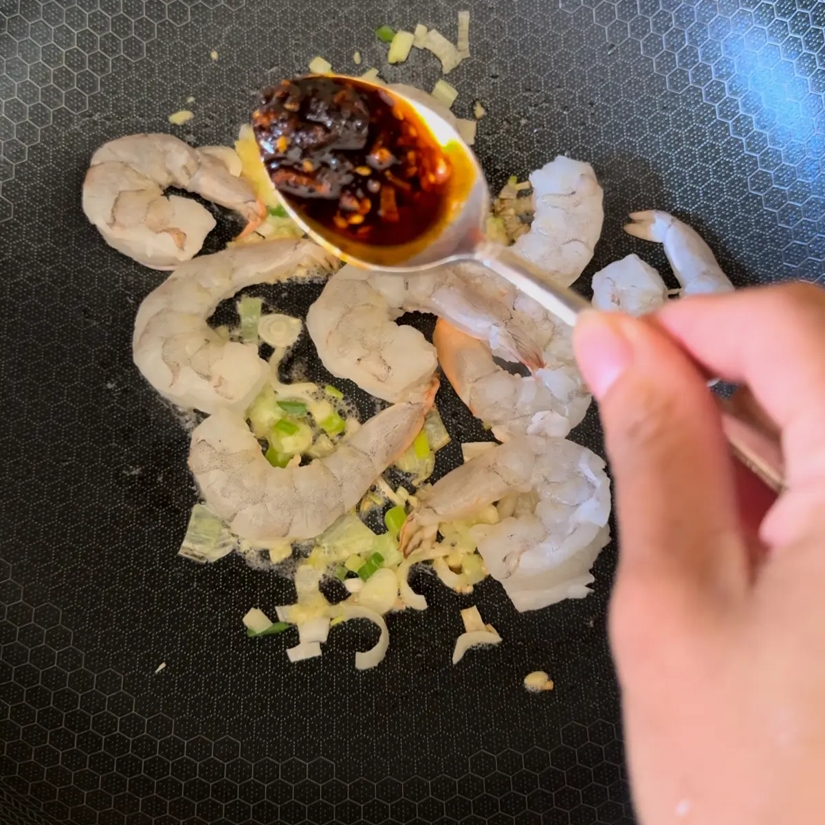 chili oil for spicy shrimp fried rice