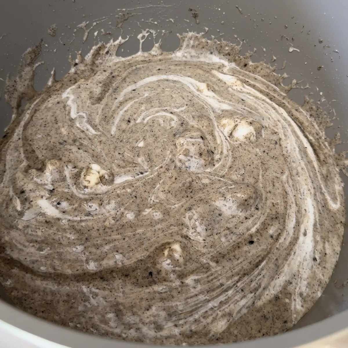 black sesame seed paste and melted butter