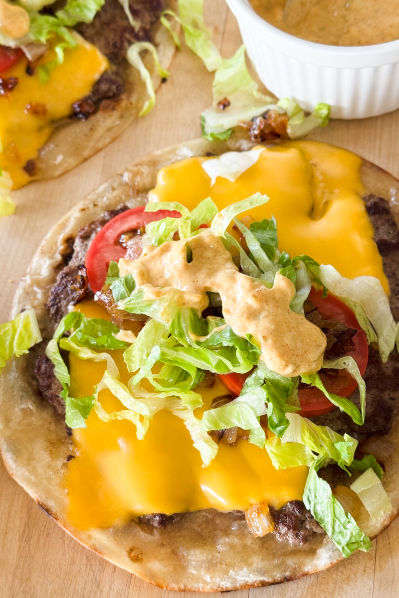 smashed burger tacos recipe