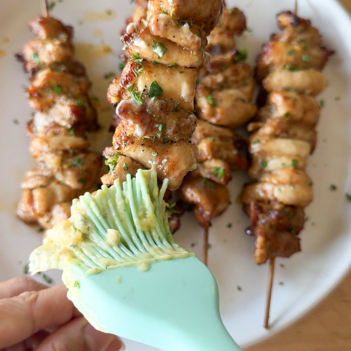 lemon garlic parmesan chicken skewers