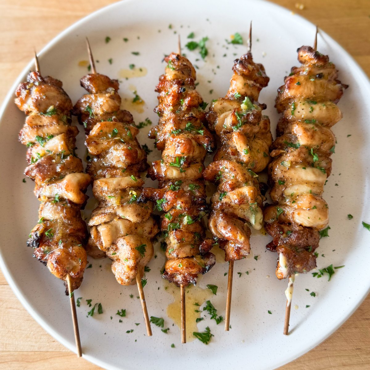 garlic parmesan chicken skewers