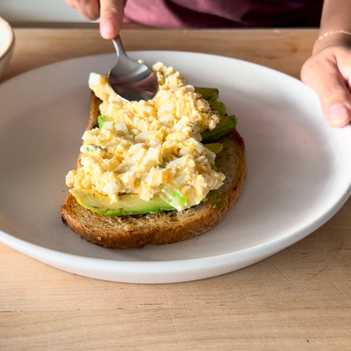 cottage cheese egg salad with avocado toast